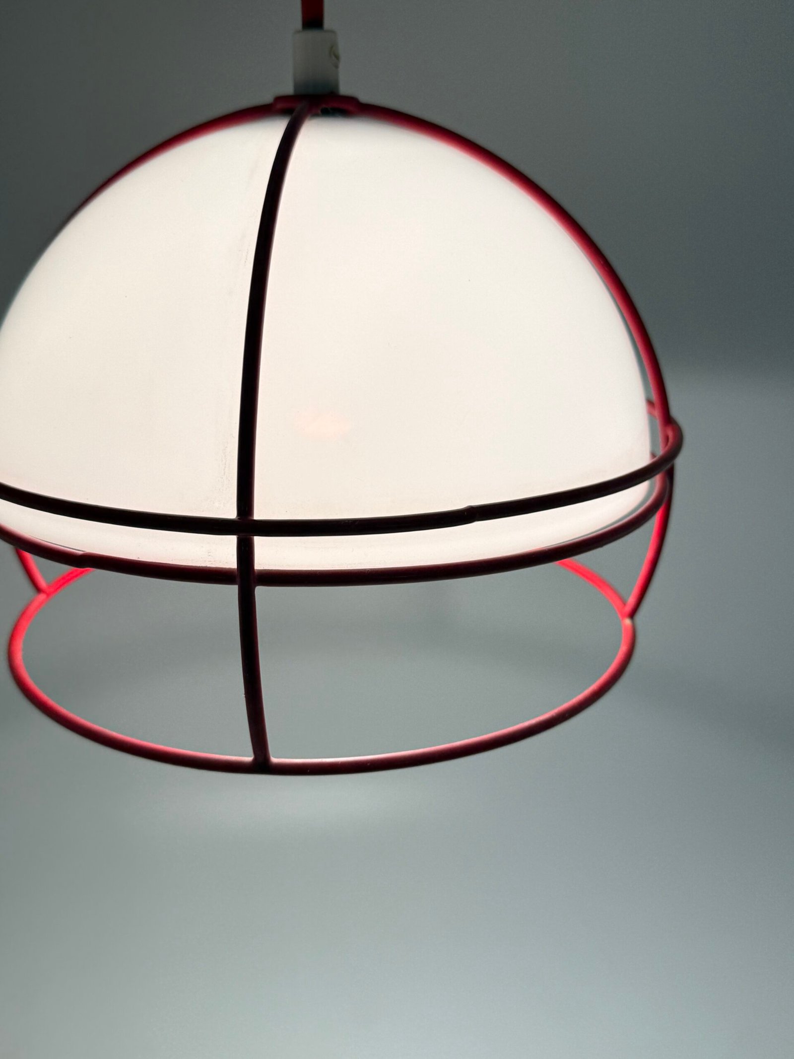 SUSPENSION POSTMODERNE "GRID" ROUGE, 1970s – Image 7