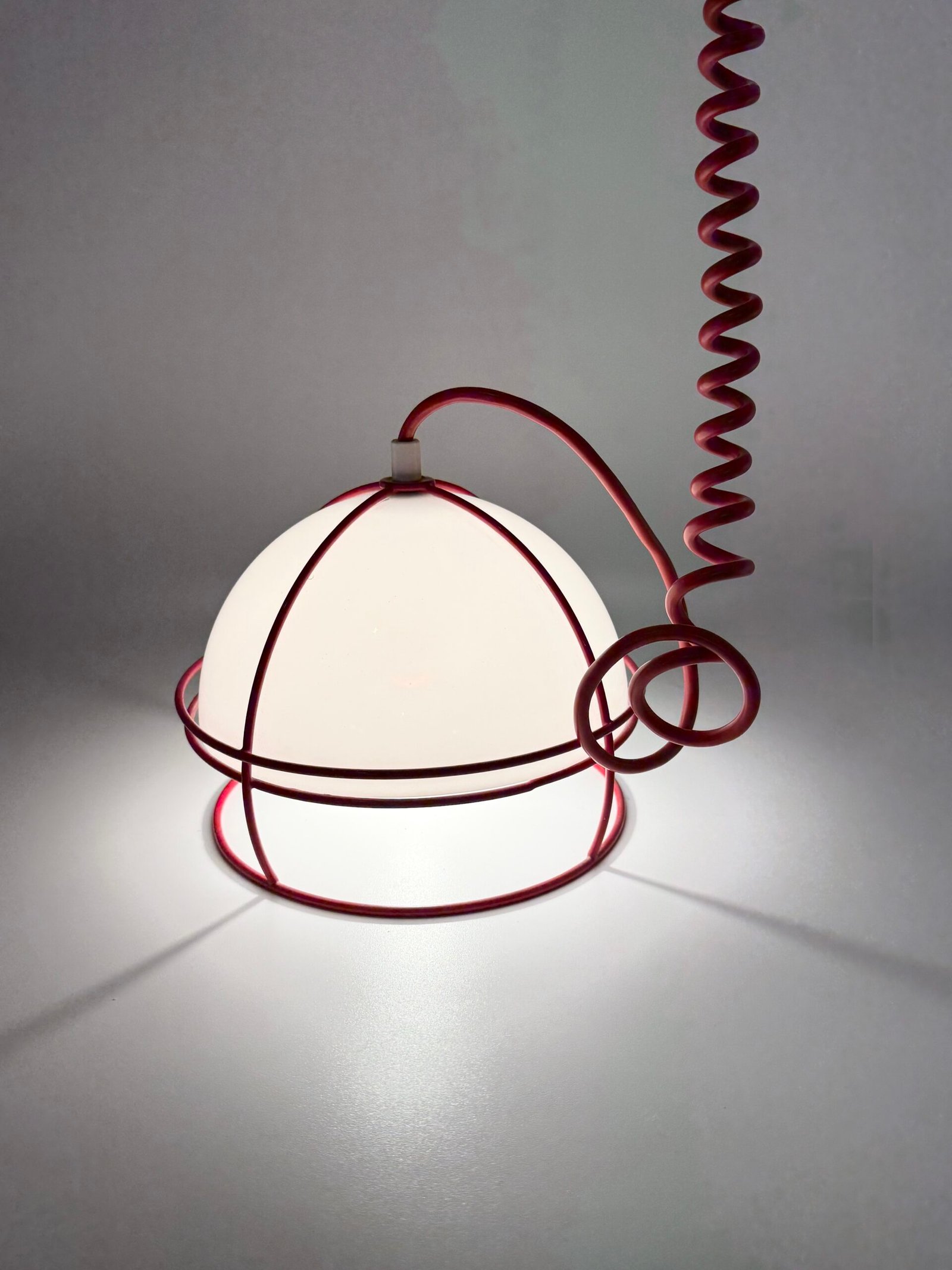 SUSPENSION POSTMODERNE "GRID" ROUGE, 1970s – Image 13