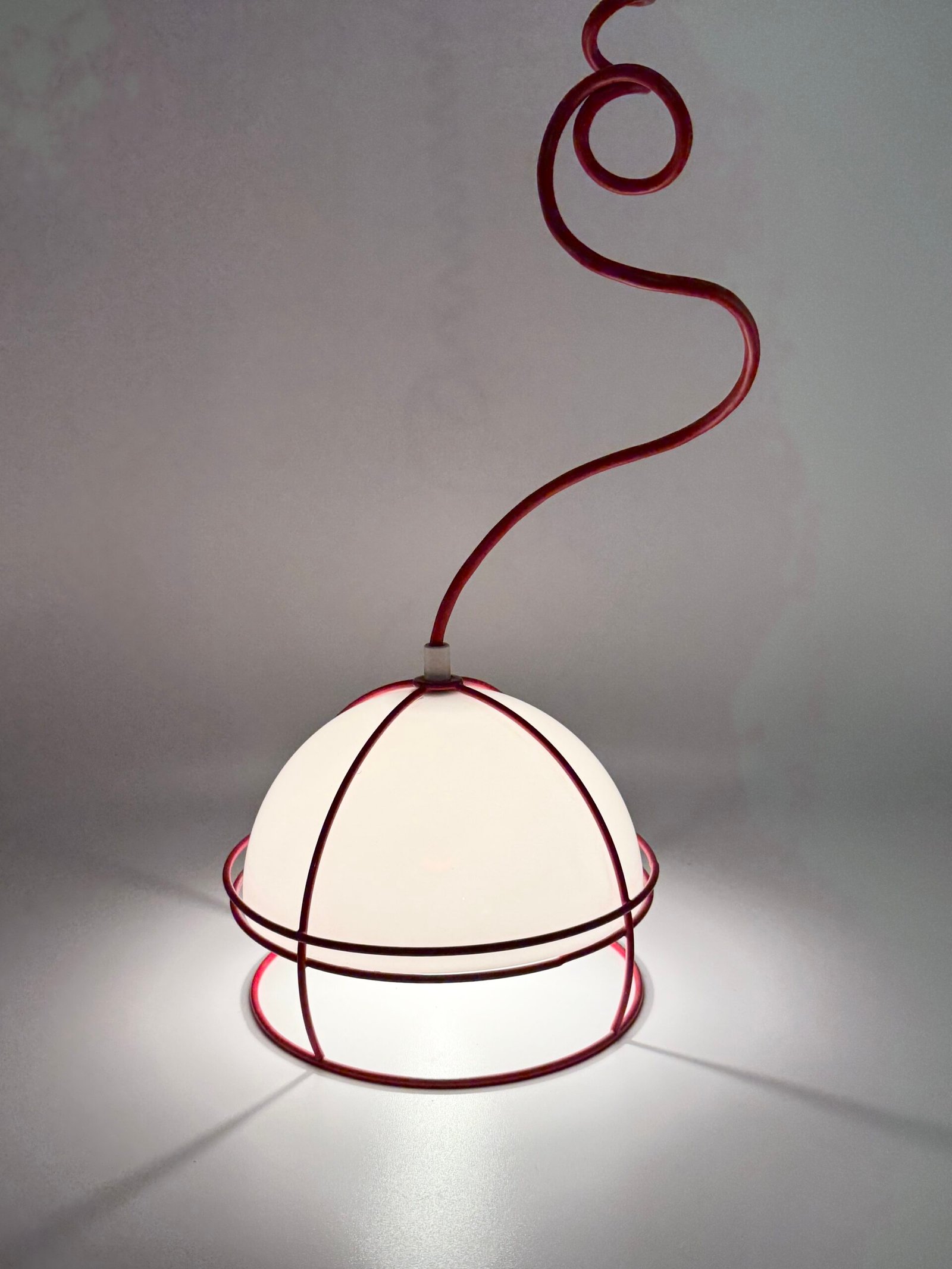 SUSPENSION POSTMODERNE "GRID" ROUGE, 1970s – Image 12